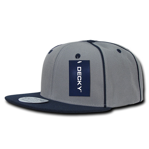 Decky-1078-6 Panel High Profile Structured Piped Snapback - Navy