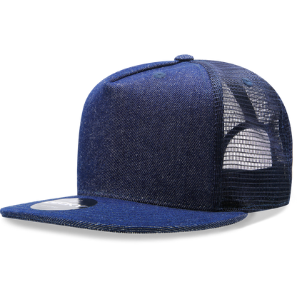 Decky-1082-5 Panel High Profile Structured Denim Trucker