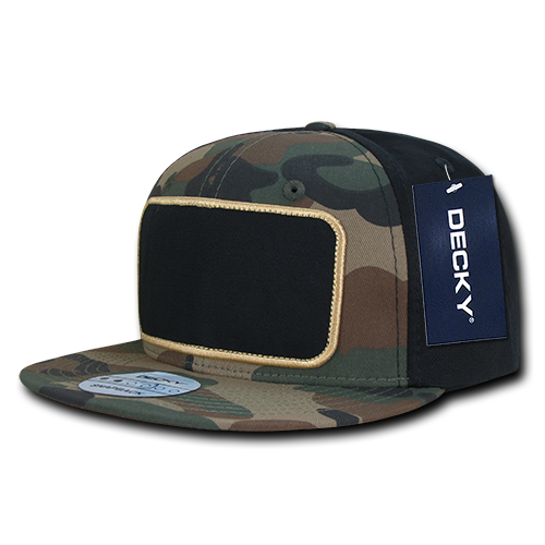 Decky-1096-6 Panel High Profile Structured Patch Snapback - Black/Woodland/Olive