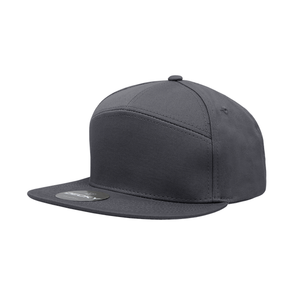 Decky-1098-7 Panel High Profile Structured Cotton Blend Cap - Charcoal