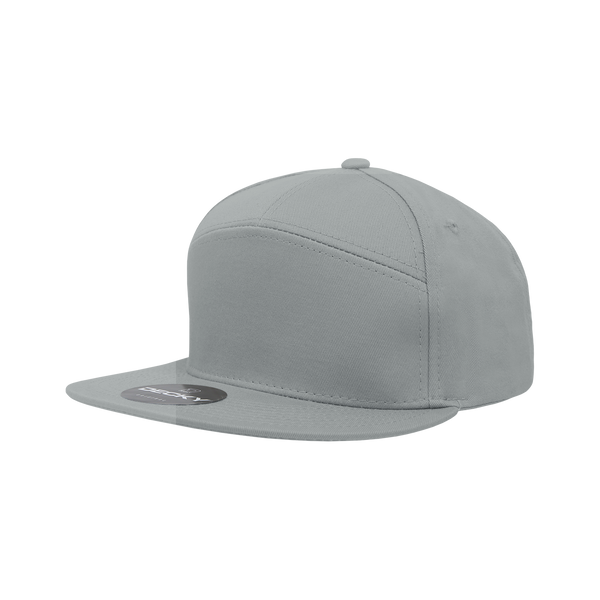 Decky-1098-7 Panel High Profile Structured Cotton Blend Cap - Grey