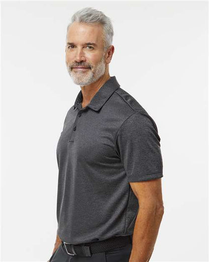 adidas A591 Men's Space Dyed Polo - Black Melange - OnModelSide