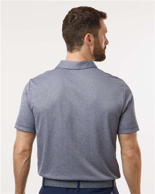 adidas A591 Men's Space Dyed Polo - Collegiate Navy Melange - OnModelBack