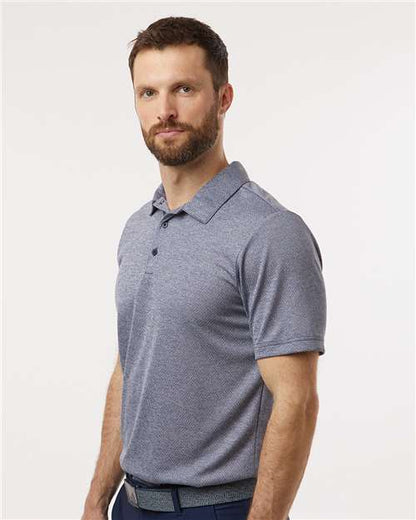 adidas A591 Men's Space Dyed Polo - Collegiate Navy Melange - OnModelSide