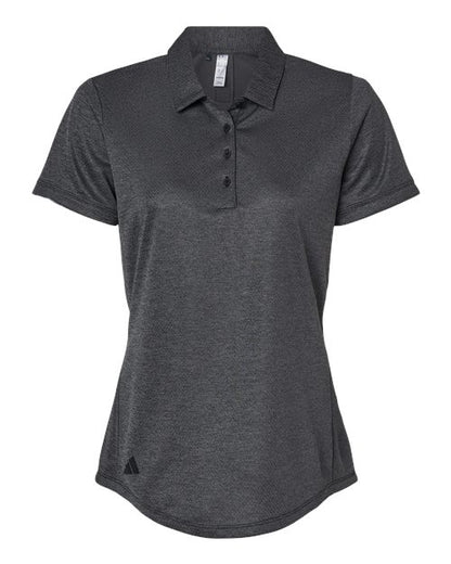 adidas A592 Women's Space Dyed Polo - Black Melange - Front