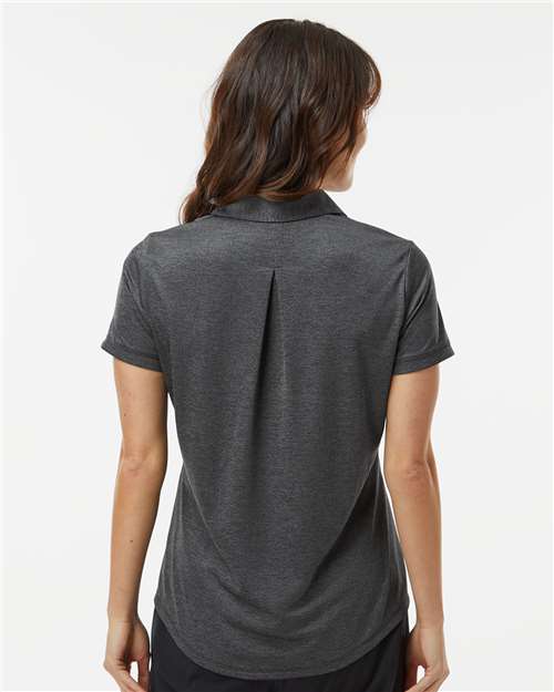 adidas A592 Women's Space Dyed Polo - Black Melange - OnModelBack