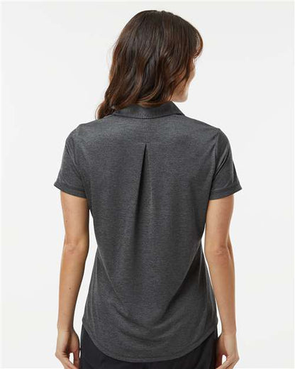 adidas A592 Women's Space Dyed Polo - Black Melange - OnModelBack