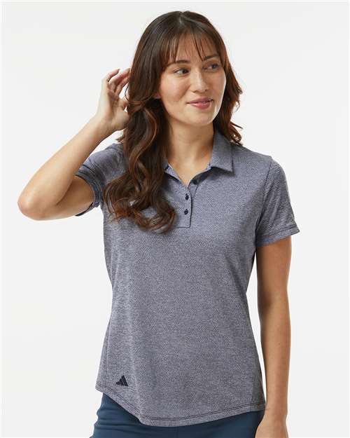 adidas A592 Women's Space Dyed Polo - Collegiate Navy Melange - OnModelFront