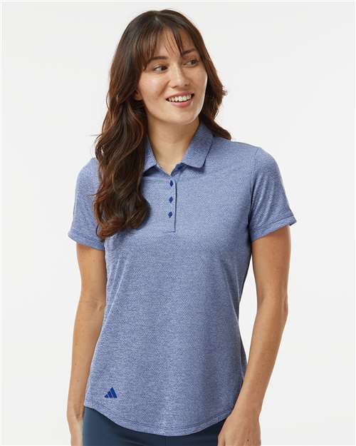 adidas A592 Women's Space Dyed Polo - Collegiate Royal Melange - OnModelFront