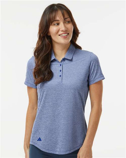 adidas A592 Women's Space Dyed Polo - Collegiate Royal Melange - OnModelFront