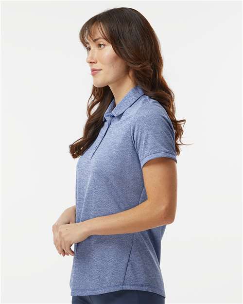adidas A592 Women's Space Dyed Polo - Collegiate Royal Melange - OnModelSide