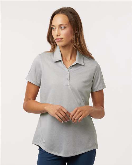 adidas A592 Women's Space Dyed Polo - Grey One Heather - OnModelFront