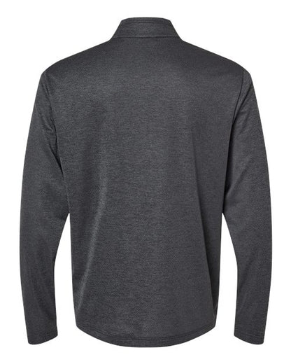 adidas A593 Men's Space Dyed Quarter-Zip Pullover - Black Melange - Back