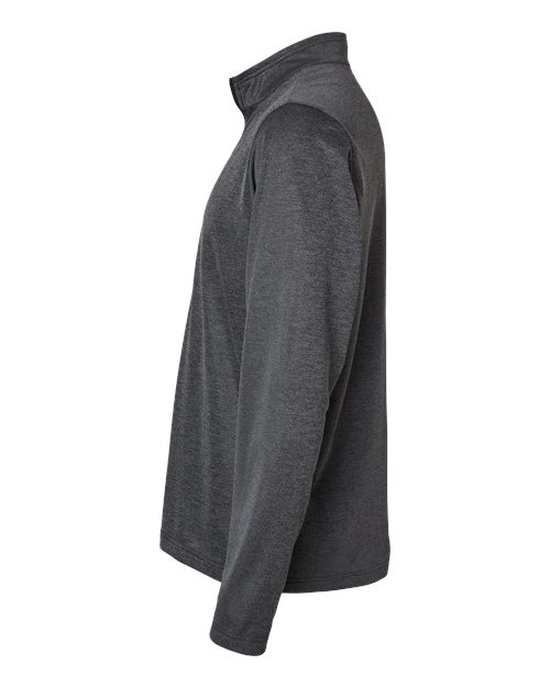 adidas A593 Men's Space Dyed Quarter-Zip Pullover - Black Melange - DirectSide
