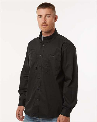 DRI DUCK 4450 Men's Craftsman Woven Shirt - Black - OnModelSide
