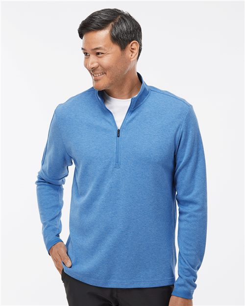adidas A554 Men's 3-Stripes Quarter-Zip Sweater Pullover - style view