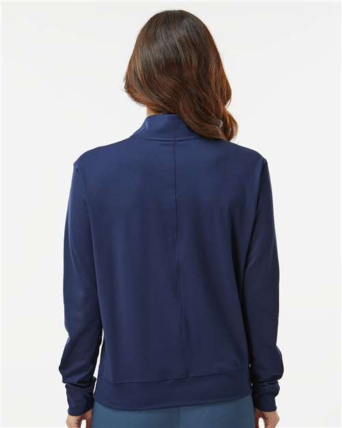 adidas A1002 Women's Ultimate365 Quarter-Zip Pullover - Collegiate Navy - OnModelBack