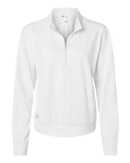 adidas A1002 Women's Ultimate365 Quarter-Zip Pullover - White - Front