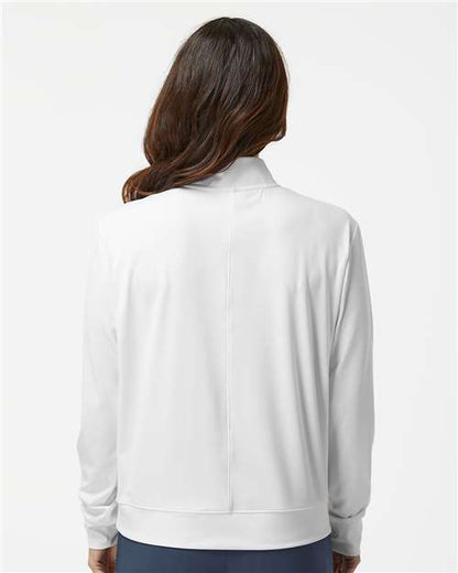adidas A1002 Women's Ultimate365 Quarter-Zip Pullover - White - OnModelBack