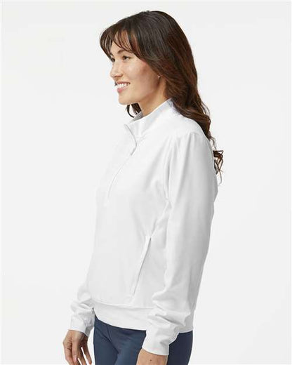 adidas A1002 Women's Ultimate365 Quarter-Zip Pullover - White - OnModelSide