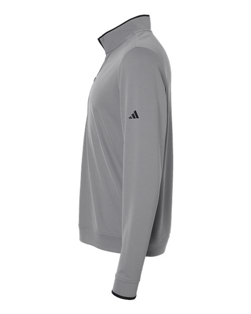 adidas A2002 Men's Performance Lightweight Quarter-Zip Pullover - Grey Three/ Black - DirectSide