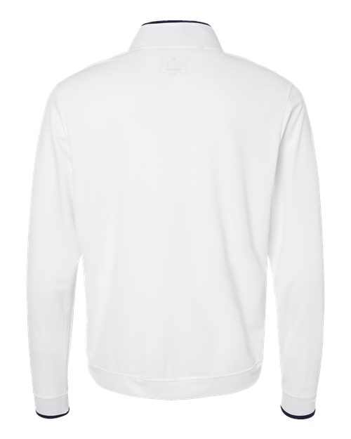 adidas A2002 Men's Performance Lightweight Quarter-Zip Pullover - White/ Navy - Back