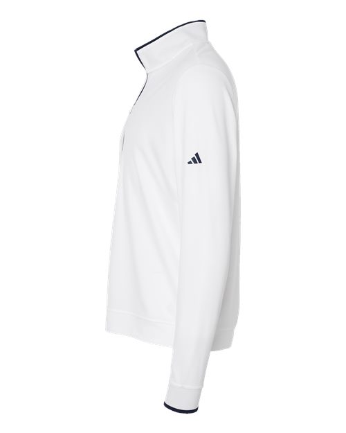 adidas A2002 Men's Performance Lightweight Quarter-Zip Pullover - White/ Navy - DirectSide
