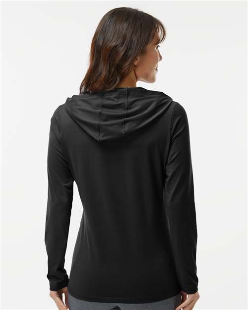adidas A1003 Women's Performance Hooded Pullover - Black - OnModelBack