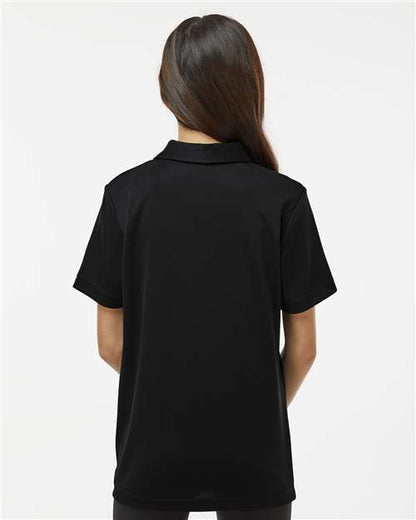 adidas A4000 Youth Performance Polo - Black - OnModelBack