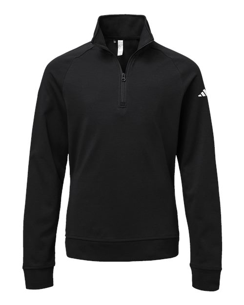 adidas A4001 Youth Performance Quarter-Zip Pullover - Black - Front