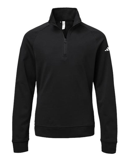 adidas A4001 Youth Performance Quarter-Zip Pullover - Black - Front