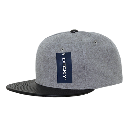 Decky-1115-6 Panel High Profile Structured Melton Vinyl Snapback