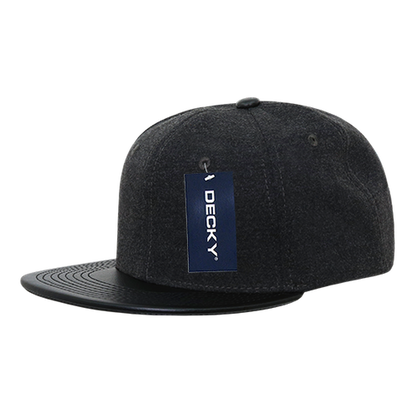 Decky-1115-6 Panel High Profile Structured Melton Vinyl Snapback