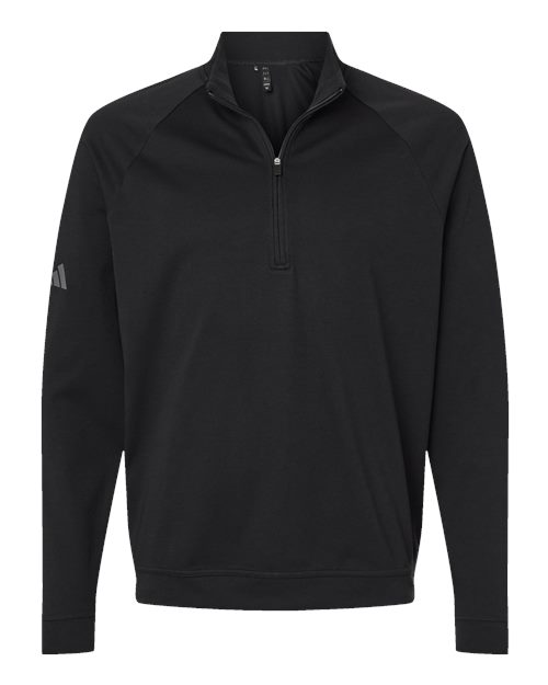 adidas A598 Men's Club Quarter-Zip Pullover - Black - Front