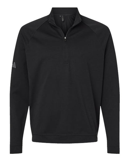 adidas A598 Men's Club Quarter-Zip Pullover - Black - Front