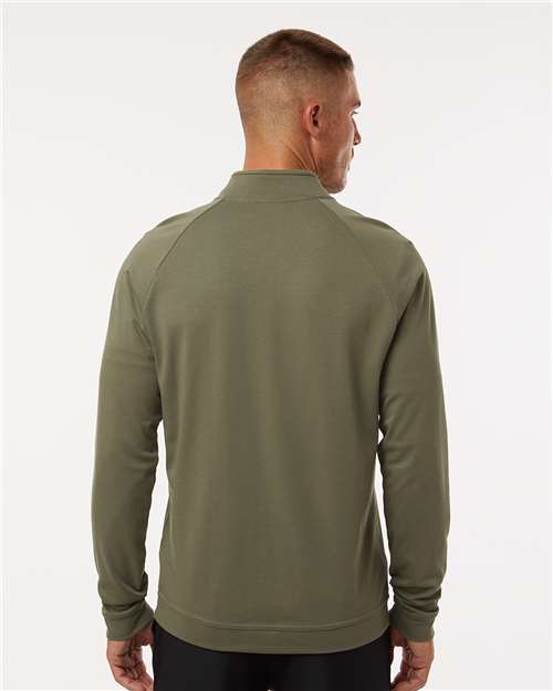 adidas A598 Men's Club Quarter-Zip Pullover - Olive Strata - OnModelBack