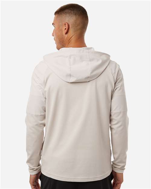 adidas A607 Men's Half-Zip Hooded Anorak - Alumina - OnModelBack