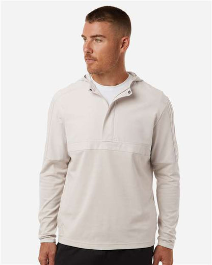 adidas A607 Men's Half-Zip Hooded Anorak - Alumina - OnModelFront