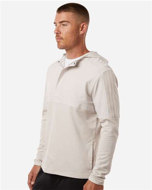 adidas A607 Men's Half-Zip Hooded Anorak - Alumina - OnModelSide