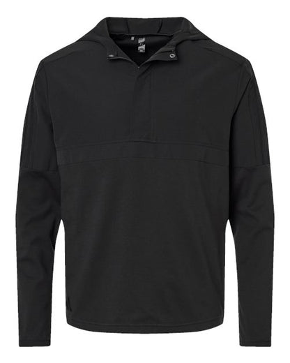 adidas A607 Men's Half-Zip Hooded Anorak - Black - Front