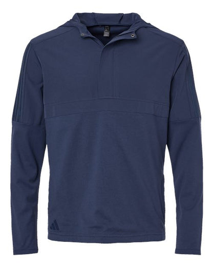 adidas A607 Men's Half-Zip Hooded Anorak - Crew Navy - Front