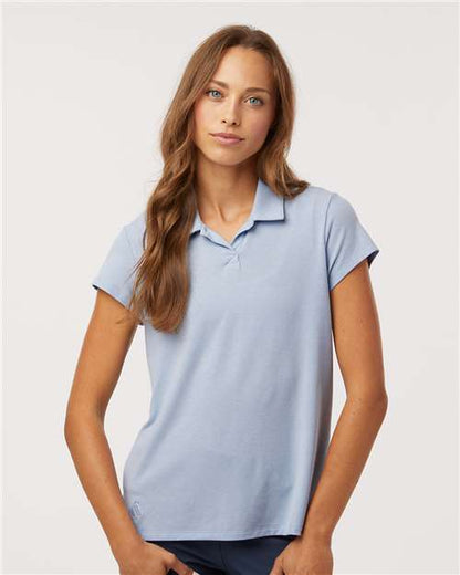 adidas A690 Women's Blended Polo - Blue Dawn Melange - OnModelFront