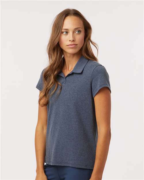 adidas A690 Women's Blended Polo - Collegiate Navy Melange - OnModelSide