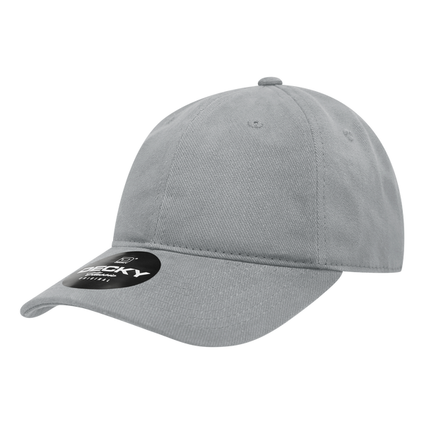 Decky-112-6 Panel Low Profile Relaxed Brushed Cotton Dad Hat - Grey