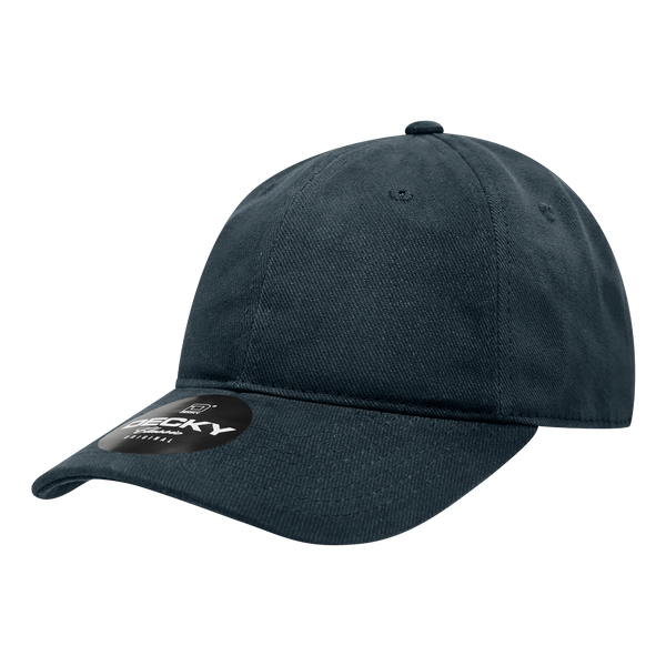 Decky-112-6 Panel Low Profile Relaxed Brushed Cotton Dad Hat - Navy
