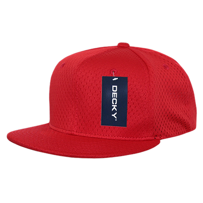 Decky-1128-Mesh Jersey Flat Bill Snapbacks