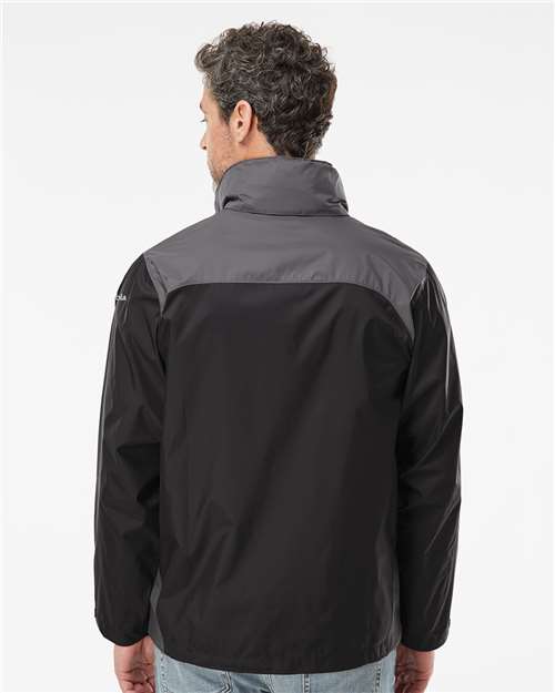 Columbia 212476 Men's Glennaker Lake™ II Rain Jacket - Black/ City Grey - OnModelBack