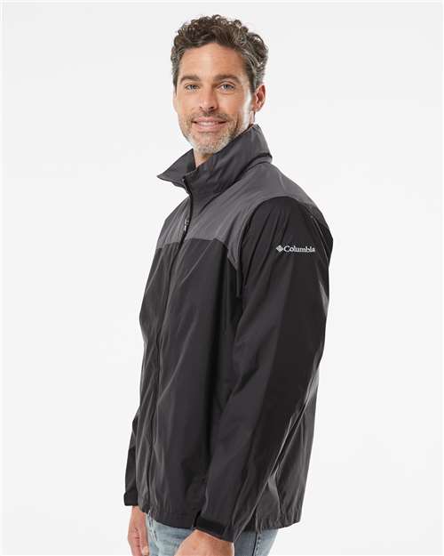 Columbia 212476 Men's Glennaker Lake™ II Rain Jacket - Black/ City Grey - OnModelSide