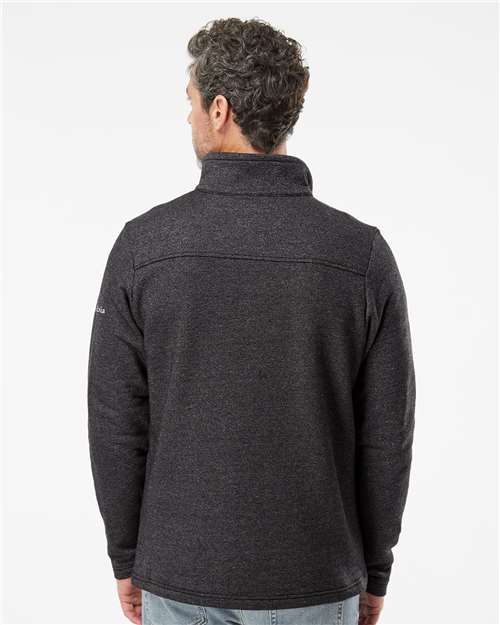 Columbia 212487 Men's Great Hart Mountain™ III Half-Zip Pullover - Black Heather - OnModelBack