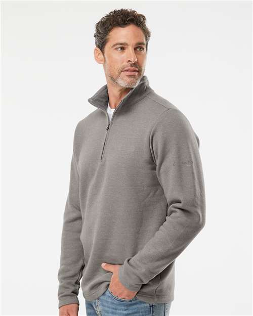 Columbia 212487 Men's Great Hart Mountain™ III Half-Zip Pullover - Boulder Heather - OnModelSide